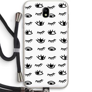 CaseCompany Eye pattern #2: Samsung Galaxy J7 (2017) Transparant Hoesje met koord