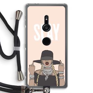 CaseCompany Slay All Day: Sony Xperia XZ2 Transparant Hoesje met koord