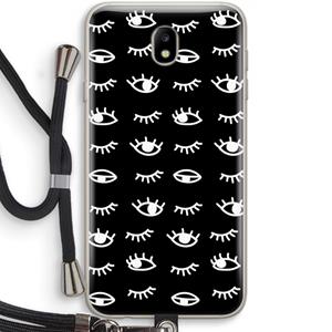 CaseCompany Eye pattern #3: Samsung Galaxy J7 (2017) Transparant Hoesje met koord