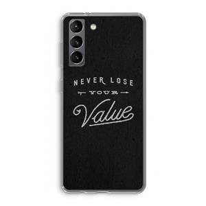 CaseCompany Never lose your value: Samsung Galaxy S21 Transparant Hoesje
