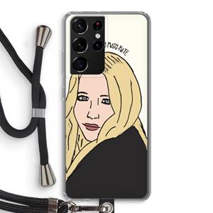 CaseCompany Mary Kate: Samsung Galaxy S21 Ultra Transparant Hoesje met koord
