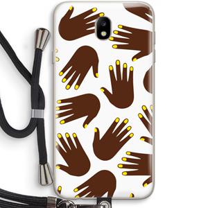 CaseCompany Hands dark: Samsung Galaxy J7 (2017) Transparant Hoesje met koord