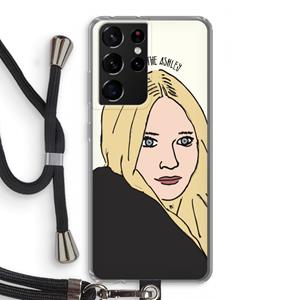 CaseCompany Ashley: Samsung Galaxy S21 Ultra Transparant Hoesje met koord