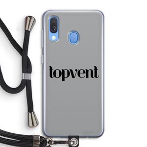 CaseCompany Topvent Grijs Zwart: Samsung Galaxy A40 Transparant Hoesje met koord