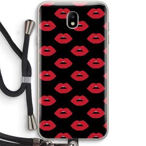 CaseCompany Lips: Samsung Galaxy J7 (2017) Transparant Hoesje met koord