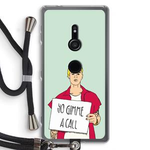 CaseCompany Gimme a call: Sony Xperia XZ2 Transparant Hoesje met koord