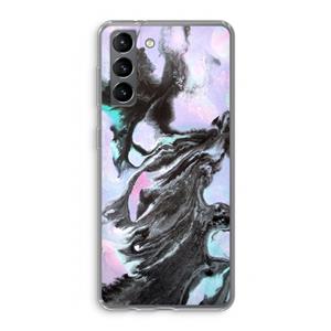 CaseCompany Pastel zwart: Samsung Galaxy S21 Transparant Hoesje