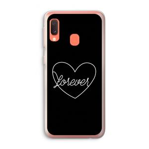CaseCompany Forever heart black: Samsung Galaxy A20e Transparant Hoesje