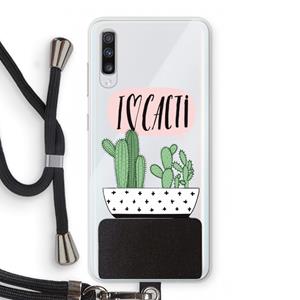CaseCompany I love cacti: Samsung Galaxy A70 Transparant Hoesje met koord