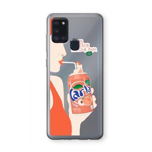CaseCompany Peach please!: Samsung Galaxy A21s Transparant Hoesje