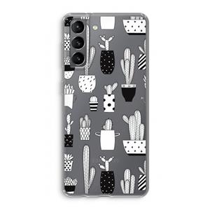 CaseCompany Cactusmotief: Samsung Galaxy S21 Transparant Hoesje