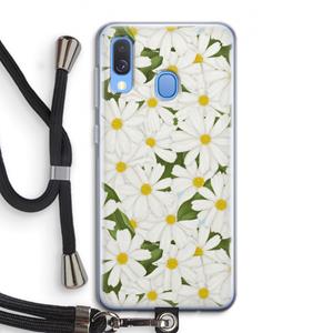 CaseCompany Summer Daisies: Samsung Galaxy A40 Transparant Hoesje met koord