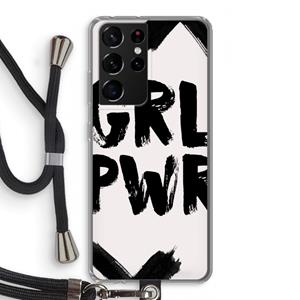 CaseCompany Girl Power #2: Samsung Galaxy S21 Ultra Transparant Hoesje met koord