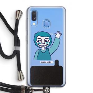 CaseCompany Zwaai: Samsung Galaxy A40 Transparant Hoesje met koord