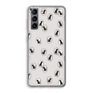 CaseCompany Miauw: Samsung Galaxy S21 Transparant Hoesje