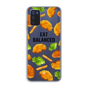 CaseCompany Eat Balanced: Samsung Galaxy A03s Transparant Hoesje