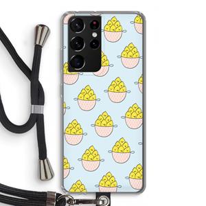 CaseCompany Citroenen: Samsung Galaxy S21 Ultra Transparant Hoesje met koord