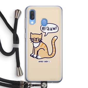 CaseCompany Miauw: Samsung Galaxy A40 Transparant Hoesje met koord