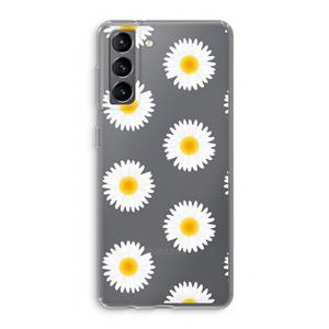 CaseCompany Margrietjes: Samsung Galaxy S21 Transparant Hoesje