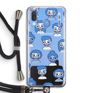 CaseCompany Gezichtjes: Samsung Galaxy A40 Transparant Hoesje met koord