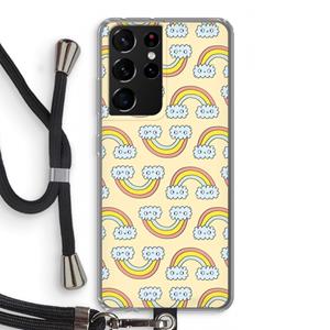 CaseCompany Regenboog: Samsung Galaxy S21 Ultra Transparant Hoesje met koord