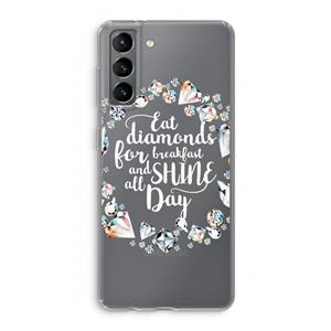 CaseCompany Diamonds: Samsung Galaxy S21 Transparant Hoesje