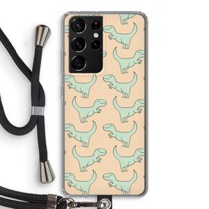 CaseCompany Dinos: Samsung Galaxy S21 Ultra Transparant Hoesje met koord