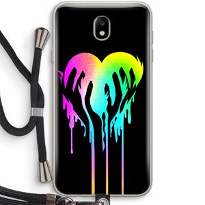 CaseCompany Hold My Heart: Samsung Galaxy J7 (2017) Transparant Hoesje met koord