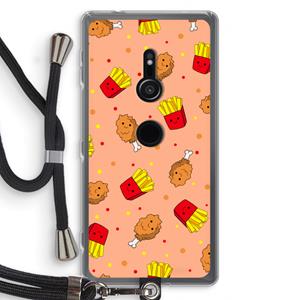 CaseCompany Chicken 'n Fries: Sony Xperia XZ2 Transparant Hoesje met koord