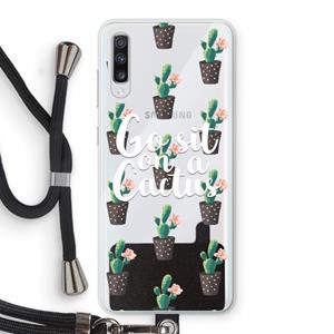 CaseCompany Cactus quote: Samsung Galaxy A70 Transparant Hoesje met koord