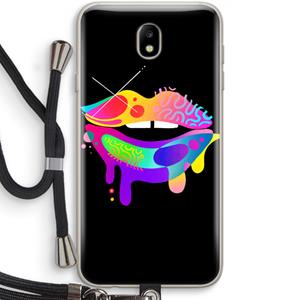 CaseCompany Lip Palette: Samsung Galaxy J7 (2017) Transparant Hoesje met koord