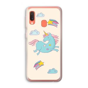 CaseCompany Vliegende eenhoorn: Samsung Galaxy A20e Transparant Hoesje