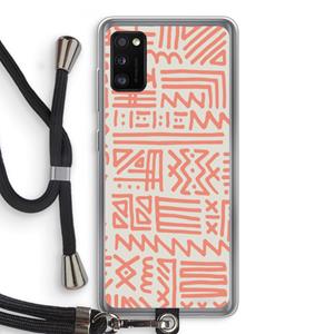 CaseCompany Marrakech Pink: Samsung Galaxy A41 Transparant Hoesje met koord