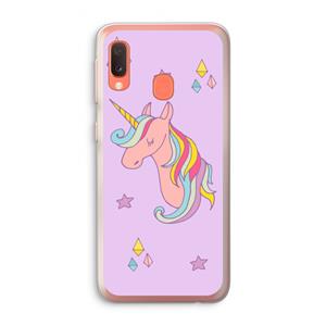 CaseCompany Roze eenhoorn: Samsung Galaxy A20e Transparant Hoesje