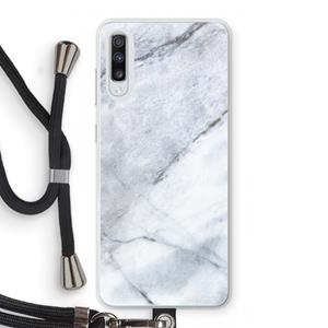 CaseCompany Witte marmer: Samsung Galaxy A70 Transparant Hoesje met koord