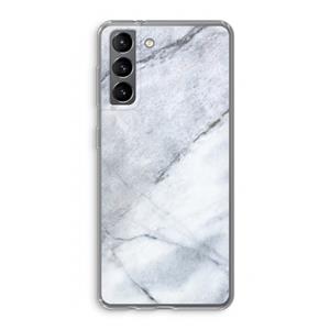 CaseCompany Witte marmer: Samsung Galaxy S21 Transparant Hoesje