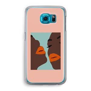 CaseCompany Orange lips: Samsung Galaxy S6 Transparant Hoesje