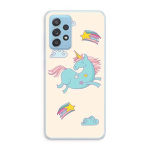 CaseCompany Vliegende eenhoorn: Samsung Galaxy A73 Transparant Hoesje
