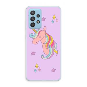 CaseCompany Roze eenhoorn: Samsung Galaxy A73 Transparant Hoesje