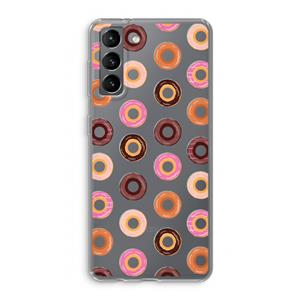 CaseCompany Donuts: Samsung Galaxy S21 Transparant Hoesje