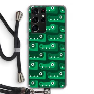 CaseCompany Crocs: Samsung Galaxy S21 Ultra Transparant Hoesje met koord
