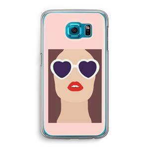 CaseCompany Red lips: Samsung Galaxy S6 Transparant Hoesje