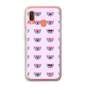 CaseCompany Smiley watermeloenprint: Samsung Galaxy A20e Transparant Hoesje