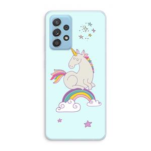 CaseCompany Regenboog eenhoorn: Samsung Galaxy A73 Transparant Hoesje