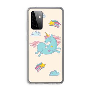 CaseCompany Vliegende eenhoorn: Samsung Galaxy A72 Transparant Hoesje