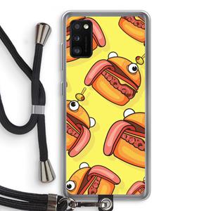 CaseCompany Hamburger: Samsung Galaxy A41 Transparant Hoesje met koord