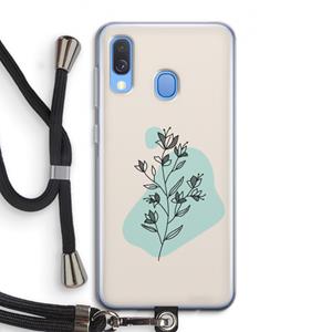 CaseCompany Violets are blue: Samsung Galaxy A40 Transparant Hoesje met koord