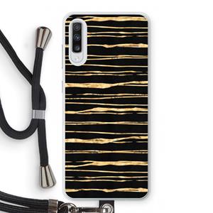 CaseCompany Gouden strepen: Samsung Galaxy A70 Transparant Hoesje met koord