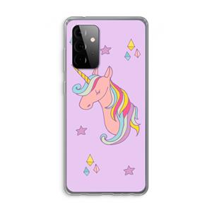 CaseCompany Roze eenhoorn: Samsung Galaxy A72 Transparant Hoesje