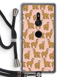 CaseCompany Alpacas: Sony Xperia XZ2 Transparant Hoesje met koord
